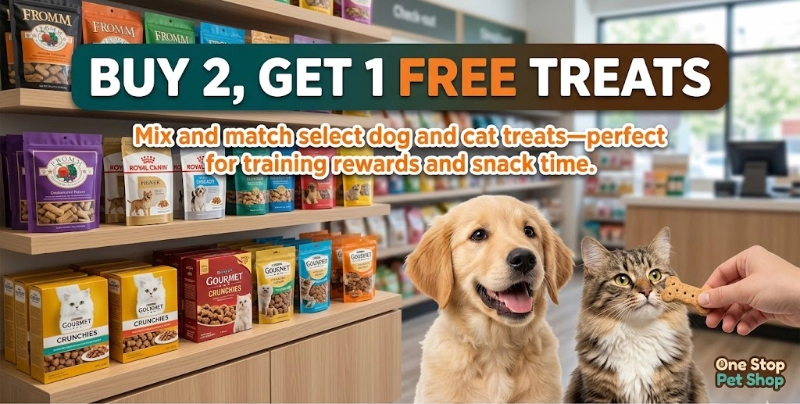Buy 2, get 1 free treats