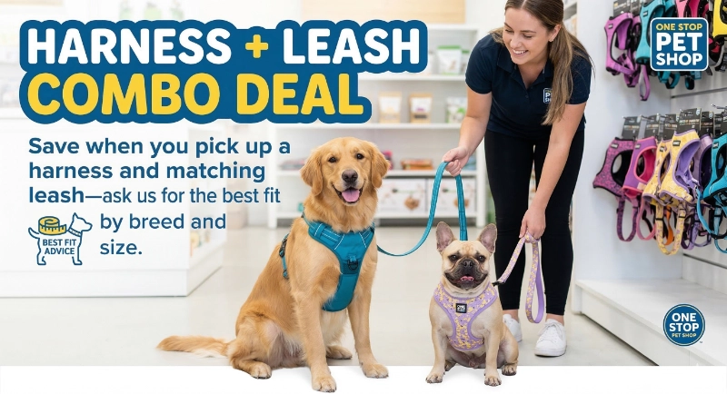 Harness + leash combo deal